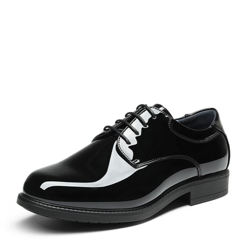 Bruno Marc Sz 9 Black Patent Faux Leather Oxford Lace Up Men’s Work Dress Shoes